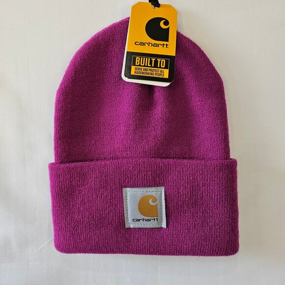 Carhartt Knit Cuffed Beanie Hat Pink One Size OS - Picture 1 of 3